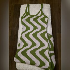 Green and White Knit Dress
